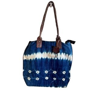 Will Leather Goods Indigo Tote Bag Boho Western Leather Eugene Oregon Bohemian